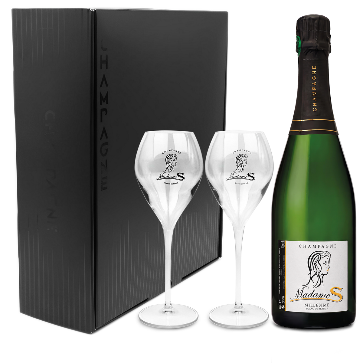 Coffret 2 flûtes + 1 MILLÉSIME 2019